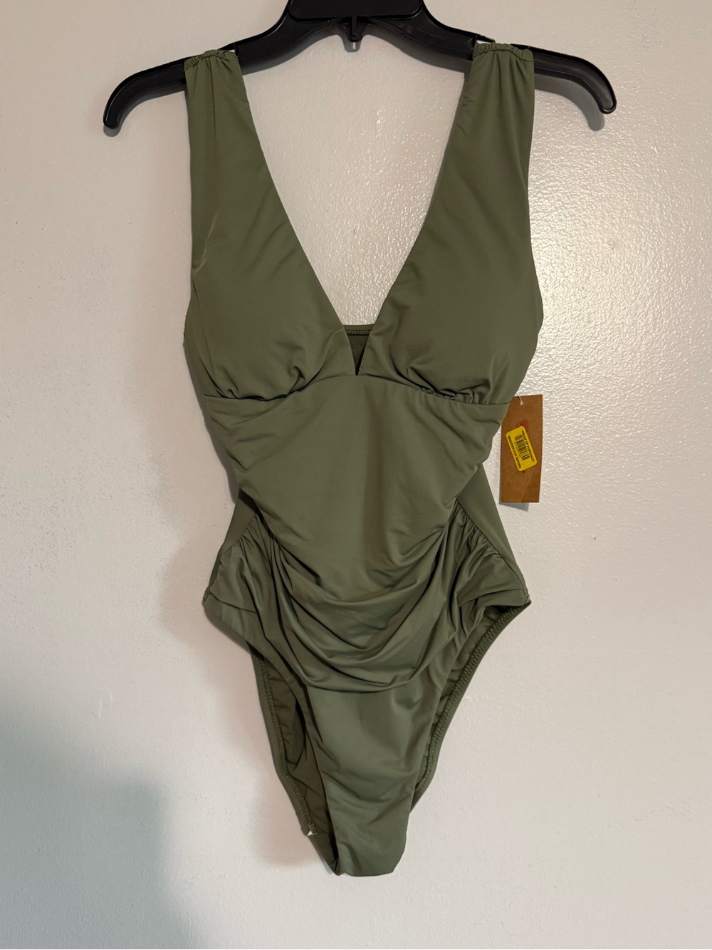 Olive Ruched One-Piece Swimsuit - Women